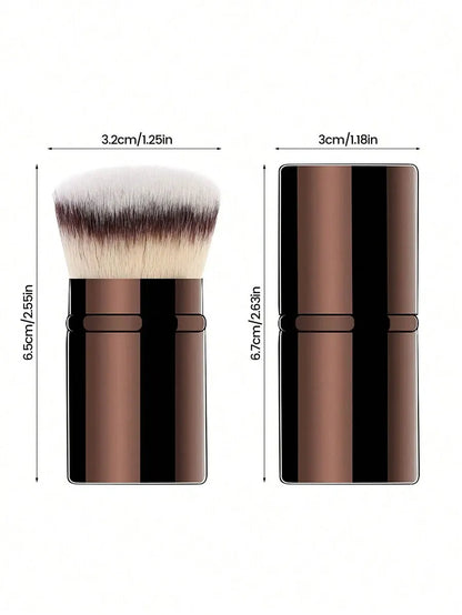 1pc Professional Face Retractable Makeup Brush,Blush Brush Foundation Brush Loose Powder Brush Synthetic Hair Ultra-Soft Doundat Beauty World Shop