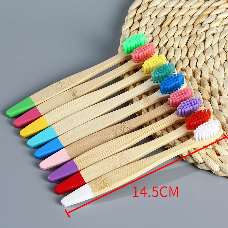 10/20/50/100/150Pcs Children's Bamboo Toothbrush Soft Fiber Bristles Biodegradable Environmentally Friendly Children's Toothbrus Beauty World Shop