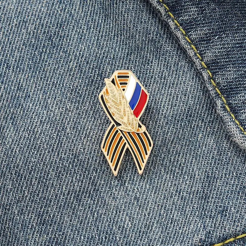 Victory Day Enamel Pin St. George's Ribbon Symbol Brooch Bag Clothes Lapel Pin Badge Jewelry Gift Beauty World Shop