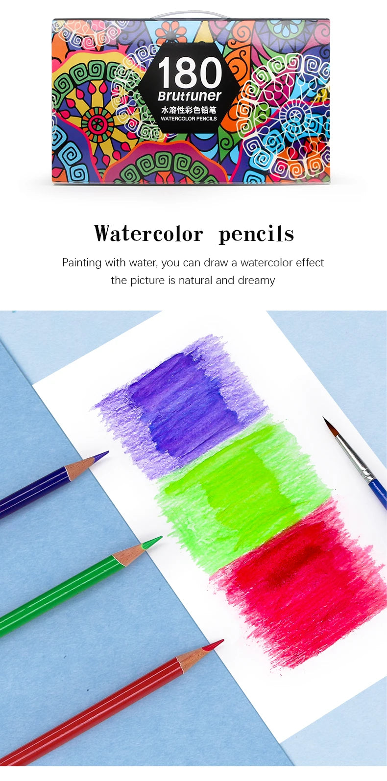 Brutfuner 48/72/120/150/160/180Colors Pencils Professional Oil Wood Soft Watercolor Pencil For School Draw Sketch Art Supplies Beauty World Shop
