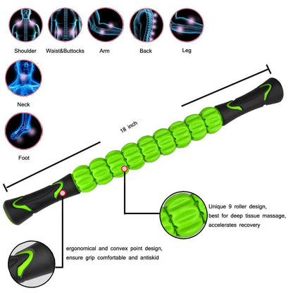 Muscle Relaxation Fitness Massage Stick Sports Strain Relaxation Fascia Lymphatic Massage Roller Massage Stick Beauty World Shop
