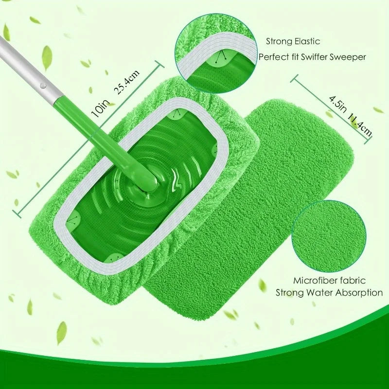 4 Reusable Mop Pads with High Water Absorption and Ultra-fine Fiber Cleaning Pads That Can Firmly Adhere To Most Standard Mops Beauty World Shop
