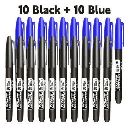 6-20PCs/Set PermanentMarker Pen Fine Point Waterproof Markers Thin Nib Crude Nib Black Blue Red Ink 1.5mm Fine Color Marker Pens Beauty World Shop