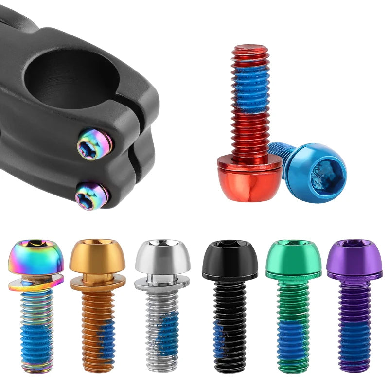 MUQZI 6pcs M6x17mm Disc Brake Caliper Bolts Bike Stem Bolt MTB Crank Arm Screw With Washer Bicycle Parts Beauty World Shop