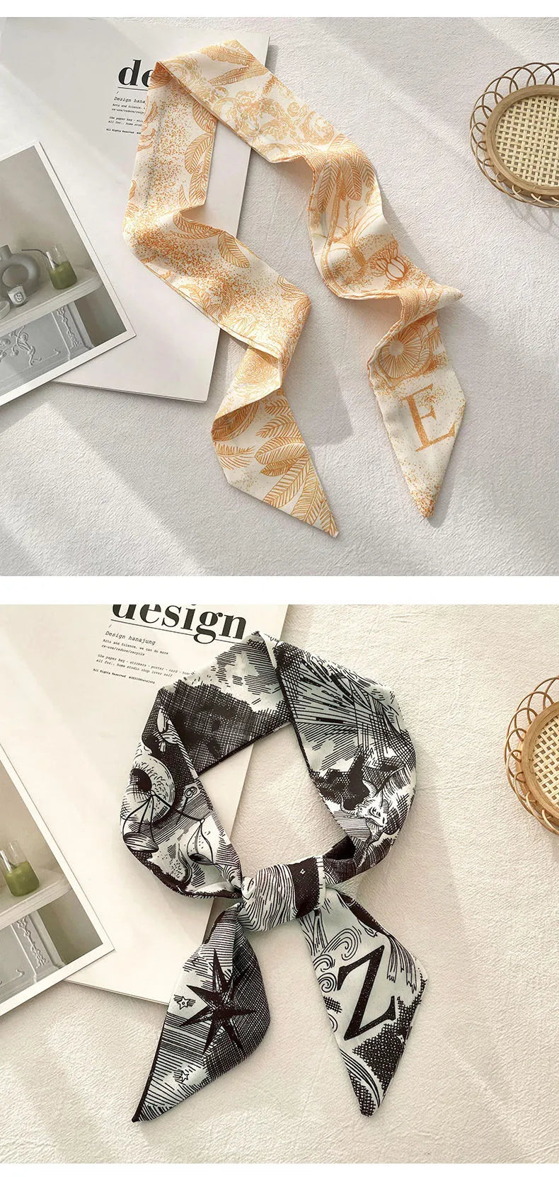 26 Letters Tarot Constellation Bag Scarf Twill Silk Scarves Women New Neckerchief Hair Headbands Beauty World Shop