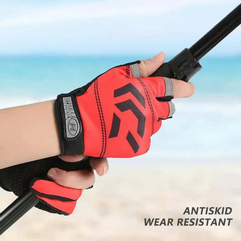 1/2 pair Fishing Gloves Sun Protection 3 Cut Fingers Anti-Slip Breathable Fishing Gloves Suitable for Outdoor Activities Beauty World Shop