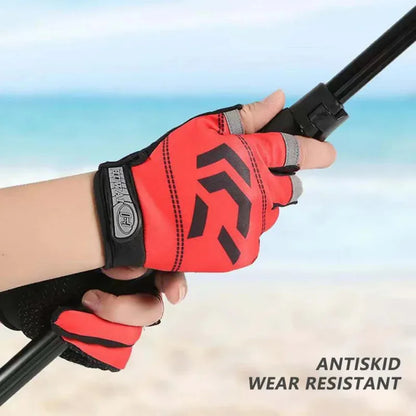 1/2 pair Fishing Gloves Sun Protection 3 Cut Fingers Anti-Slip Breathable Fishing Gloves Suitable for Outdoor Activities Beauty World Shop