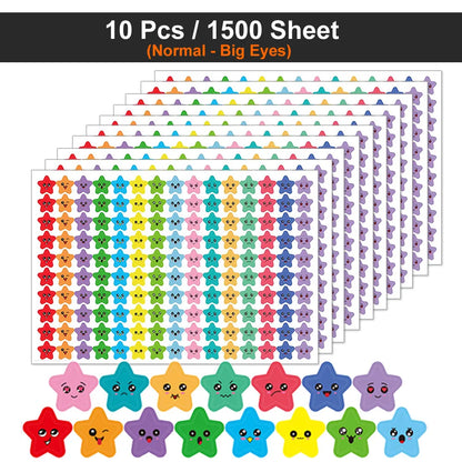 450-3000 Sheet Happy Face Stars Reward Sign Stickers Pack DIY Skateboard Suitcase Stationery Decals Decor Phone Laptop Gift Toys Beauty World Shop