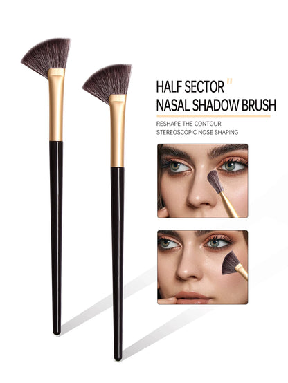 2PCS Cangzhou Sickle Nose Shadow Brush for Sculpting, Nose Wing Halo Dyeing, Super Soft Makeup Brush, Diagonal Nose Brush Tool Beauty World Shop