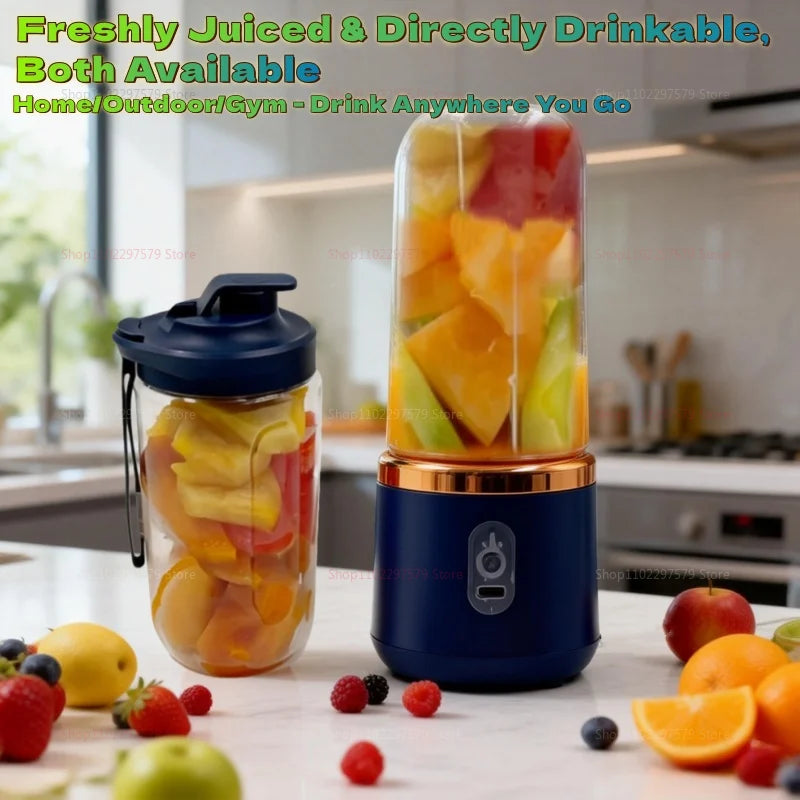 Double Cup Portable Blender USB Juicer Fruit Mixer for Smoothies Milkshakes and Juices Compact Food Processor Orange Juicer Beauty World Shop