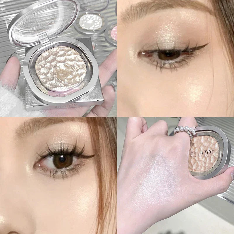LEEINTO color-glowing high-gloss powder pearlescent powder brightens up the make-up eye shadow disc Beauty Trend Shop