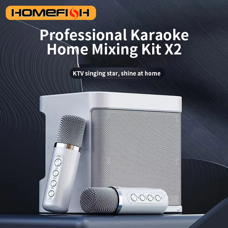 YS203 Portable Bluetooth Speaker, dual-microphone wireless Karaoke all-in-one machine, outdoor family party Bluetooth speaker