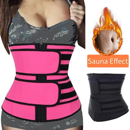 1pc Waist Trainer Slimming Body Shaper Fitness Belt Weight Loss Fat Burning Sport Girdle Sweat Trimmer Workout Cincher Shapewear Beauty World Shop