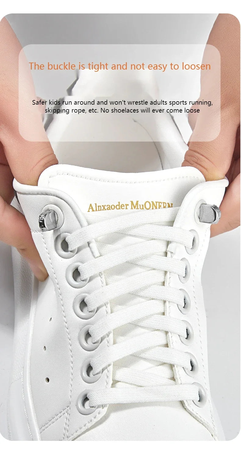 No tie Shoelaces for Shoes 8MM Flat Elastic laces Sneakers Kids Adult Quick Shoelace without ties Shoe Accessories Beauty World Shop