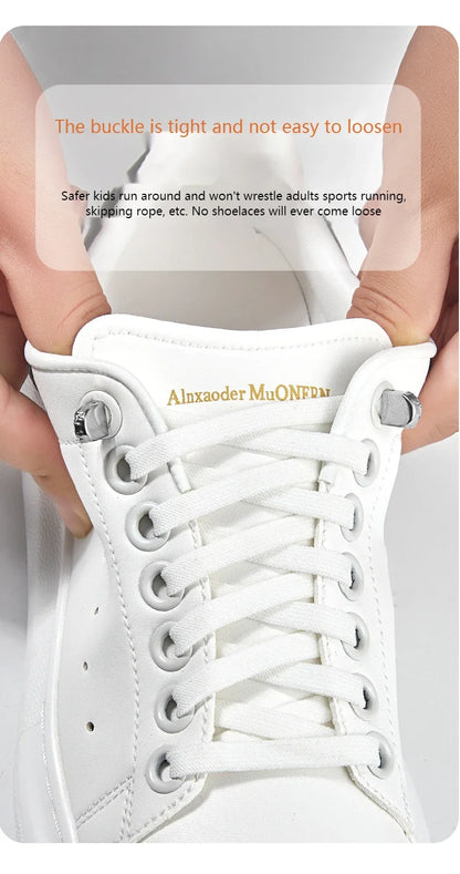 No tie Shoelaces for Shoes 8MM Flat Elastic laces Sneakers Kids Adult Quick Shoelace without ties Shoe Accessories Beauty World Shop