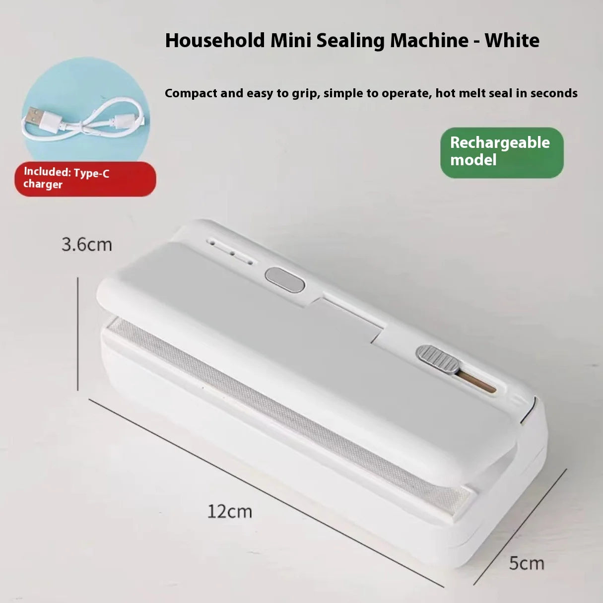 Mini Plastic Bag Sealer Heat Bag Sealing Machine Food Packaging Plastic Bags Sealer Clip Bag Handheld Rechargeable Heat Sealer Beauty World Shop