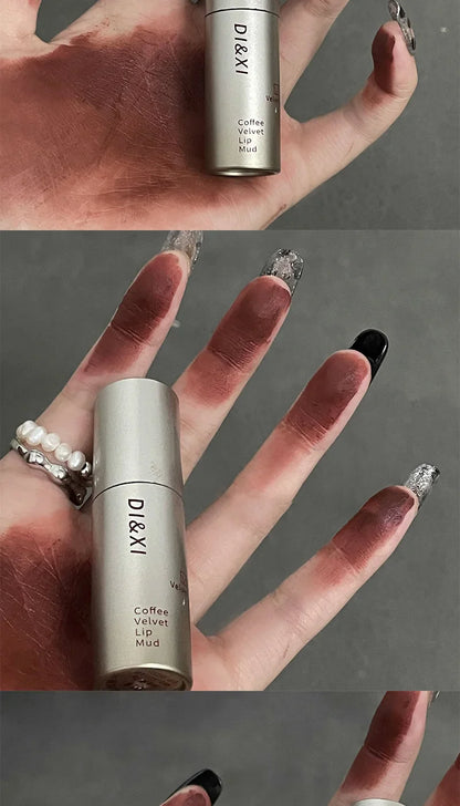DIXI Mini Silver Tube Matte Lip Glaze — Velvet Finish, Skin-Enhancing, Versatile Low-Saturation Latte Shade Beauty Trend Shop