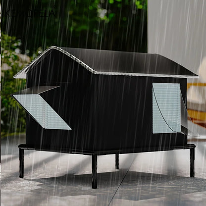 KEMORELA Elevated Pet House-Bed with Cooling Pads, Moisture-Proof Design for Indoor/Outdoor Use, Fits Small/Medium Pets