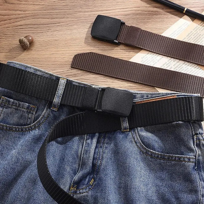 Men's Belt Outdoor Casual Canvas Belt Metal Free Training Nylon Tactical Belt With Pants Jeans Belt Sports Belts For Men Women Beauty World Shop