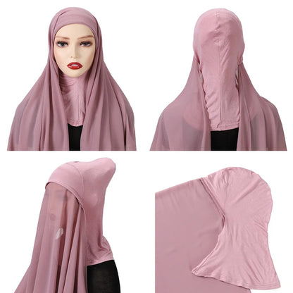 Full Cover Inner Muslim Chiffon Hijab Instant Scarf Islamic Cap Head Wear Caps Underscarf Bone Bonnet Headcover Beauty World Shop