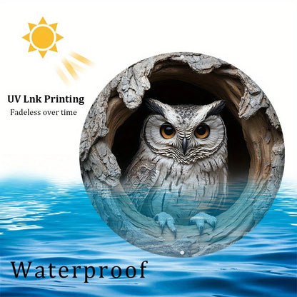 Contemporary Owl Wall Theme Round Wooden Home Kitchen Garden Club Garage Office Wall Decor Ideal Holiday Gift 8 inch Beauty World Shop