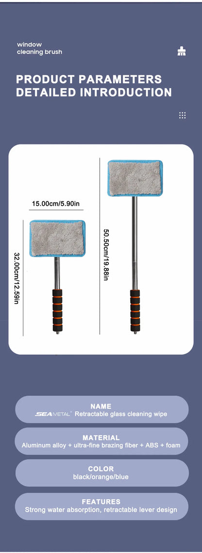SEAMETAL Car Front Windshield Defogging Brush Telescopic Long handle Car Household Glass Clean Brushes Dust Remover Tool Beauty World Shop