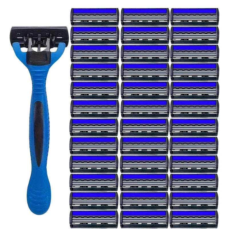 NEW Shaver Men Razor Shaving 3 Layer Stainless Blade Shaver Reusable Safety Razor Hair Removal Shaver Imported Blade Multi Tool Beauty World Shop