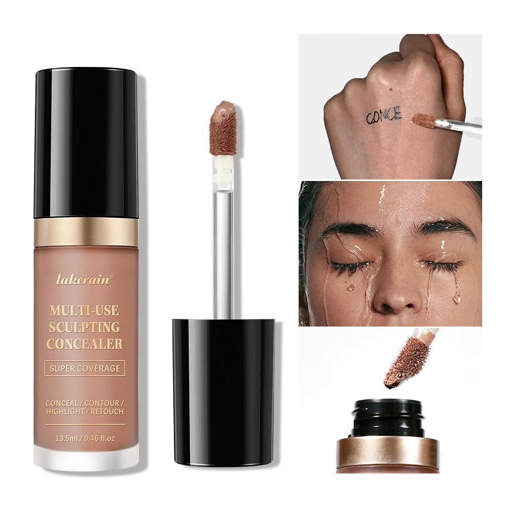 Long-lasting Coverage Concealer Matte Foundation Multi-Use Cream Oil Free Highlight and Retouch Face Makeup Products for Women Beauty World Shop