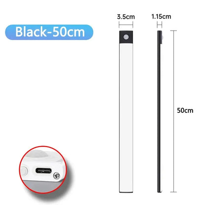 LED Cabinet Light USB Type-C Rechargeable Motion Sensor Led Lamp for Kitchen Wardrobe Cabinet Lighting 20cm/30cm/40cm/50cm/60cm Beauty World Shop