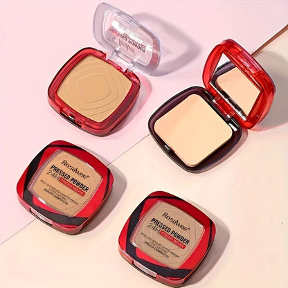 Matte Full Coverage Pressed Powder Foundation With Puff Applicator, 24H Fresh Wear Matte Weightless Finishing Powder Makeup Beauty World Shop