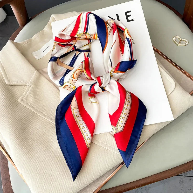2025 New Fashion Luxury Printed Square Shawl Women 70x70cm Pashmina Silk Scarf Neck Headband Bandana Beauty World Shop