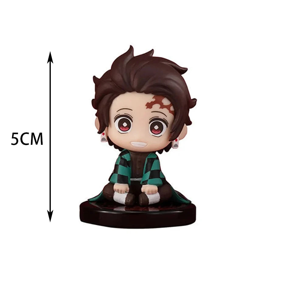 5 Style/Set Q Version Demon Slayer Sitting Ghost Doll Tanjiro Nidouzi Inosuke Zenizu Figure Action Figure Movie Model Toys Doll Beauty World Shop