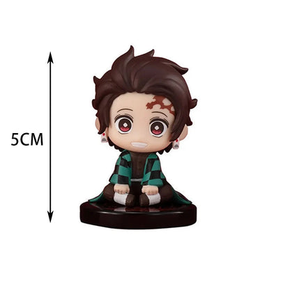 5 Style/Set Q Version Demon Slayer Sitting Ghost Doll Tanjiro Nidouzi Inosuke Zenizu Figure Action Figure Movie Model Toys Doll Beauty World Shop