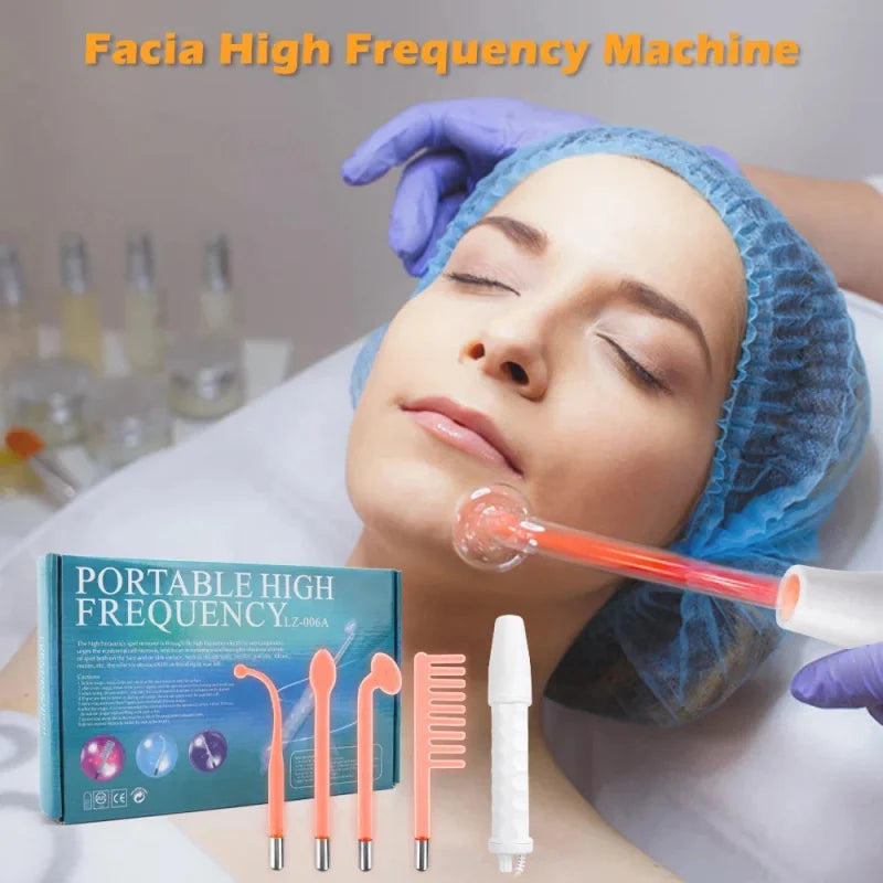 4 In 1 Handheld Electric For Face Skin Beauty Tools Portable High Frequency Facial Therapy Wand Acne Treatment Machine Neon Wand Beauty World Shop