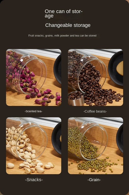 Manual Vacuum Sealed Coffee Jar High Borosilicate Glass Moisture Proof Tea Storage Container for Kitchen Coffee Beauty Trend Shop