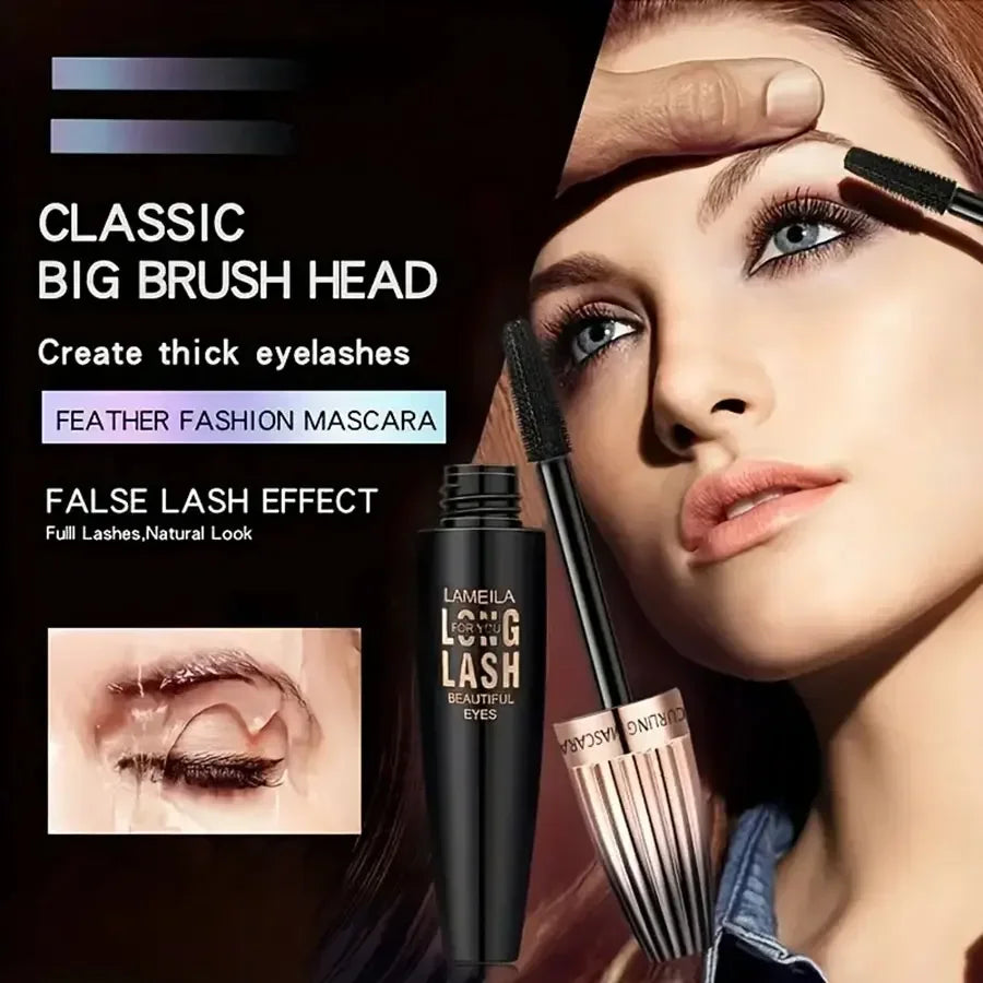 Waterproof 4D Mascara Thick Long Smudge-proof Plump Encrypted Long-lasting Curling Large Eye Makeup Makeup Tools Beauty Trend Shop