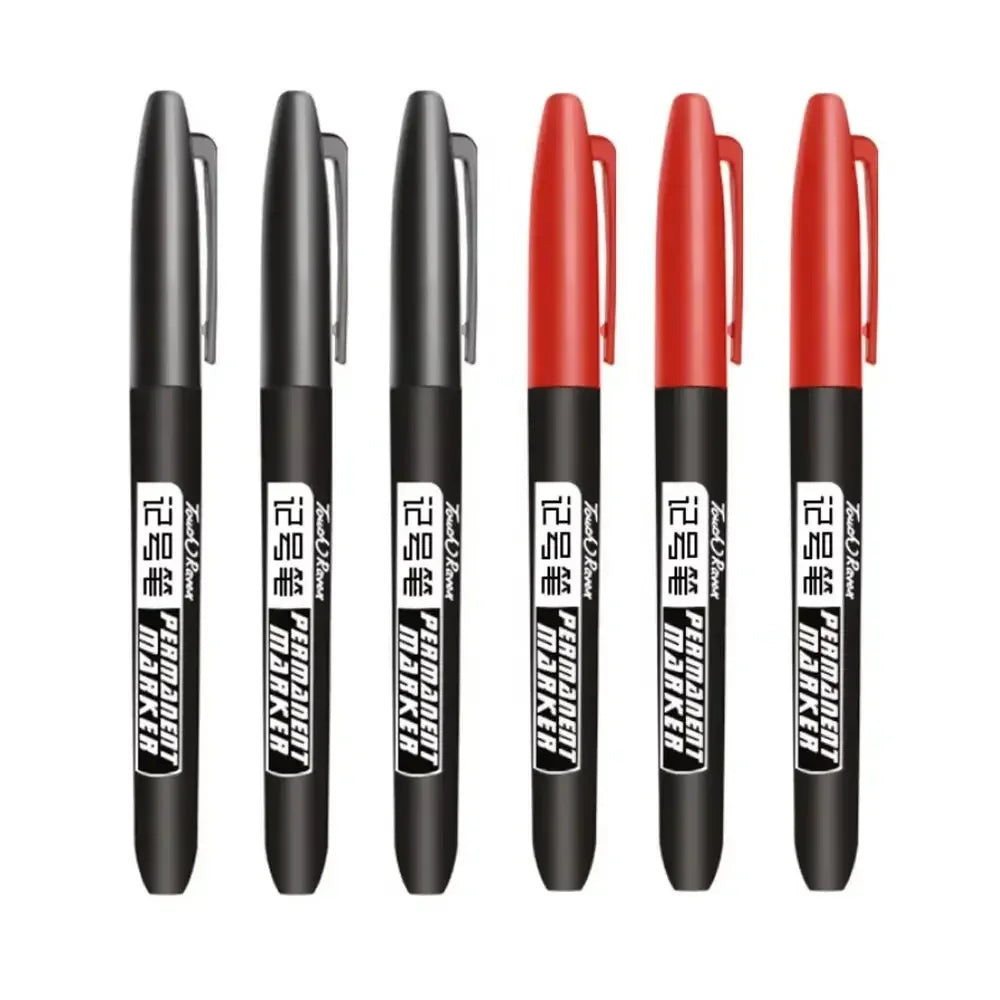 6-20PCs/Set PermanentMarker Pen Fine Point Waterproof Markers Thin Nib Crude Nib Black Blue Red Ink 1.5mm Fine Color Marker Pens Beauty World Shop