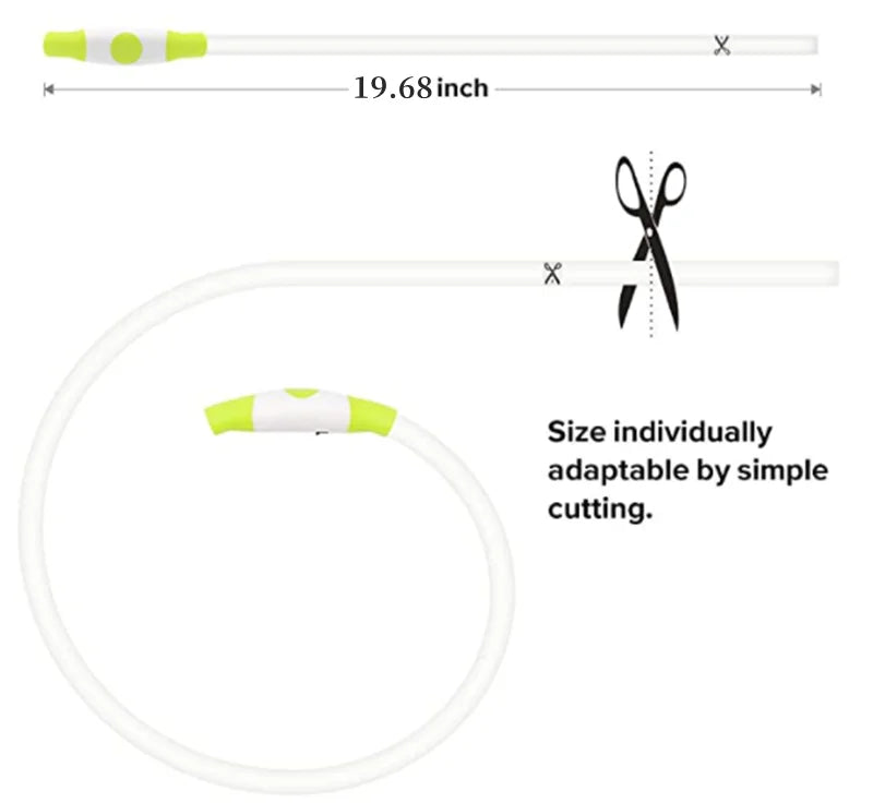 Luminous Dog Collar Light Charge Cat Necklace, Led Fashion Flashing DIY Glowing Safety Collar for Dogs Nighttime Pet Accessorie Beauty World Shop