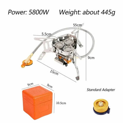 TARKA Camping Gas Stove 5800w 3 Head Gas Burner Tourist Strong Fire Furnace Climbing Hiking Equipment Picnic Kitchen Cookware Beauty World Shop