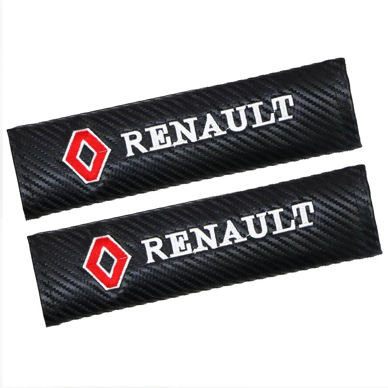 2PCS Carbon fiber Cotton Car Safety Belt Shoulder Cover seat belt pad for Renault koleos duster megane 2 logan clio Car Styling Beauty World Shop