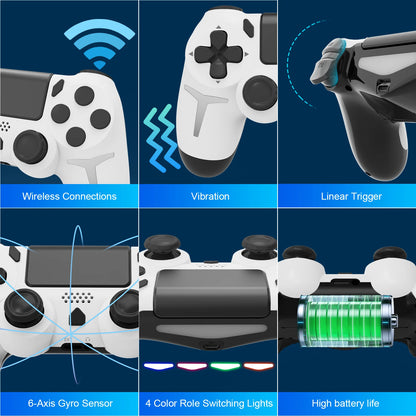 GAMINJA 6-axis Gyroscope Dual Vibration With touch pad Wireless Gamepad Bluetooth Controller For PS4 PS3 Console Computer PC Beauty World Shop