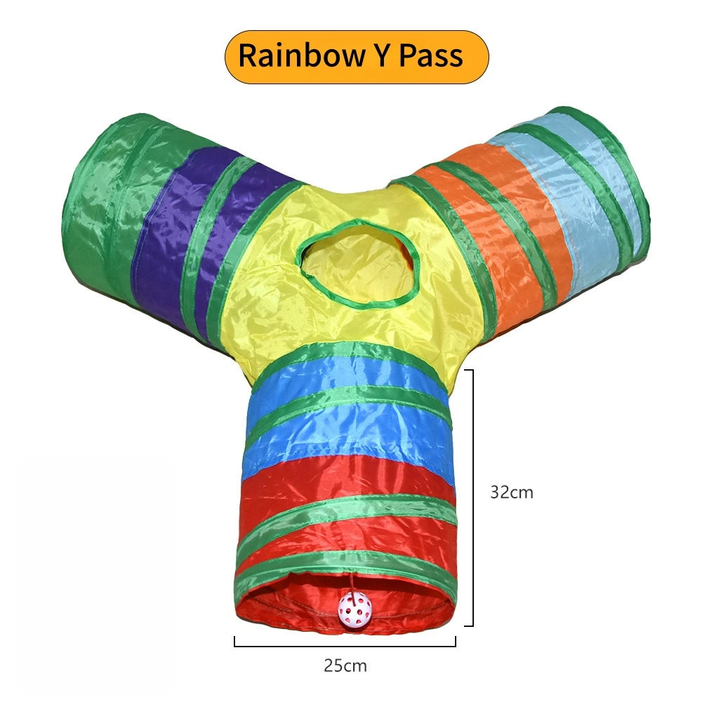 Cat Tunnel Pet Supplies Cat S T Pass Play Tunnel Foldable Cat Tunnel Cat Toy Breathable Drill Barrel for Indoor loud paper Beauty World Shop