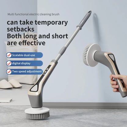 Electric Cleaning Brush Cordless Handheld Shower Scrubber Spin Cleaner Multifunctional Cleaner with 7PCS Heads Bathroom Kitchen