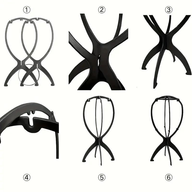 1PCS Folding Wig Stand Holder Plastic Adjustable Portable Hat Display Stand Durable Mannequin Dummy Head Plastic Beauty World Shop