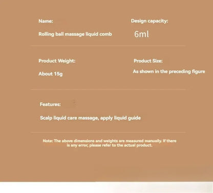 Scalp Applicator Hair Regrowth & Styling Solution Guide Comb Hexagon Head Oil Roller Ball Massage Comb Massage Relaxation Tools Beauty World Shop