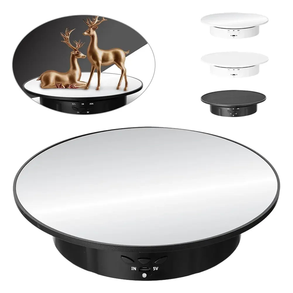 7.87 Inch 360 Degree Electric Rotating Stand with Remote Control for Jewelry Display,Photography and Video,3-position Adjustment Beauty World Shop
