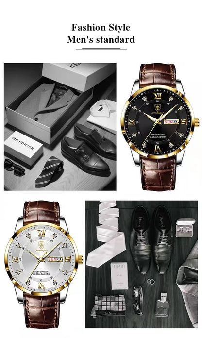 POEDAGAR Luxury Brand Men Watches Waterproof Luminous Leather Quartz Man Wristwatch Casual Sports Military Watch For Men relogio Beauty World Shop