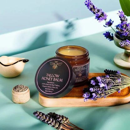 Organic Grass-Fed Beef Tallow Balm with Raw Honey - Moisturizing Cream for Soft, Smooth Skin - Handmade All-Natural Moisturizer Beauty Trend Shop