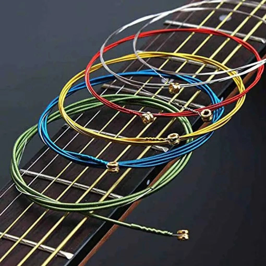 Miwayer Set of 6 Acoustic Guitar Strings, E-A Rainbow Colors, for Folk Acoustic Guitar, Classical Guitar Beauty World Shop