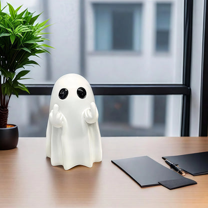 Middle Finger Cute Ghost Statue, Ghosts Small Scary Ghost Figurines, Halloween Home Decorations, Coffee Table Centerpieces Shelf Beauty World Shop